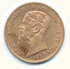 reverse: VITTORIO EMANUELE II - 20 Lire 1857