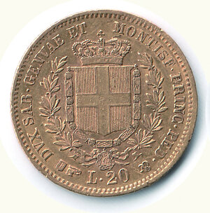 obverse: VITTORIO EMANUELE II - 20 Lire 1858 - Torino - Tiratura 102723