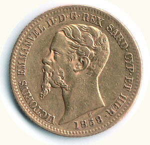 reverse: VITTORIO EMANUELE II - 20 Lire 1858 - Torino - Tiratura 102723