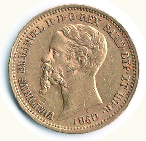 reverse: VITTORIO EMANUELE II - 20 Lire 1860 - Milano