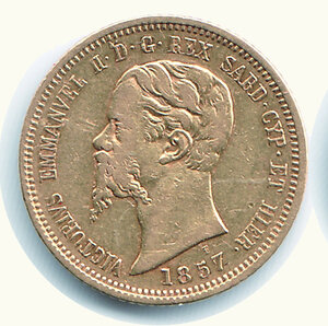 obverse: VITTORIO EMANUELE II - 10 Lire 1857