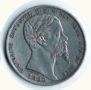 reverse: VITTORIO EMANUELE II - 5 Lire 1850