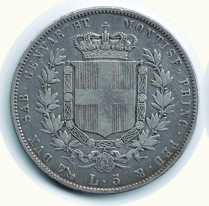 obverse: VITTORIO EMANUELE II - 5 Lire 1851 - Genova