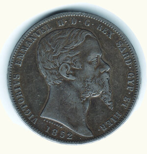 obverse: VITTORIO EMANUELE II - 5 Lire 1852 Ge.