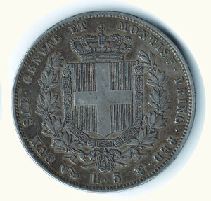 reverse: VITTORIO EMANUELE II - 5 Lire 1852 Ge.