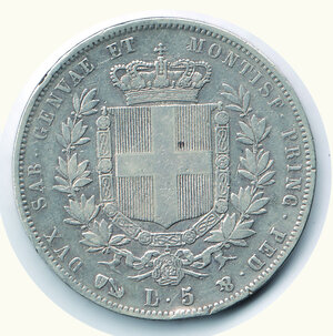 reverse: VITTORIO EMANUELE II - 5 Lire 1852