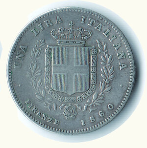 reverse: VITTORIO EMANUELE II -  Re eletto  - Lira 1860 FI.