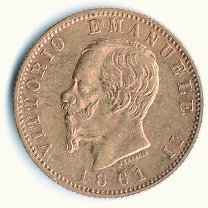 obverse: VITTORIO EMANUELE II - 20 Lire 1861