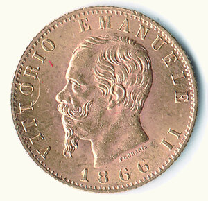 obverse: VITTORIO EMANUELE II - 20 Lire 1866