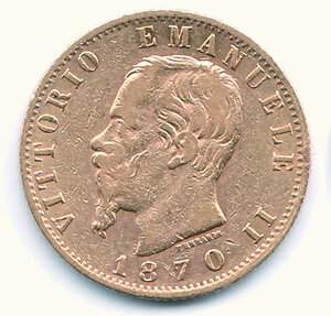 obverse: VITTORIO EMANUELE II - 20 Lire 1870