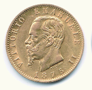 obverse: VITTORIO EMANUELE II - 20 Lire 1875