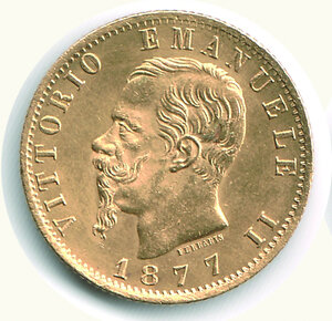 obverse: VITTORIO EMANUELE II - 20 Lire 1877.