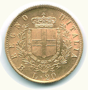 reverse: VITTORIO EMANUELE II - 20 Lire 1877.