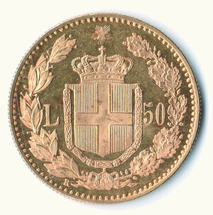 reverse: UMBERTO I - 50 Lire 1884 - Roma