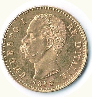 obverse: UMBERTO I - 20 Lire 1884