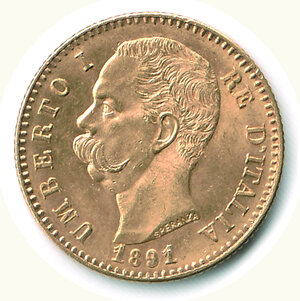 obverse: UMBERTO I - 20 Lire 1891