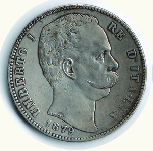 obverse: UMBERTO I - 5 Lire 1879