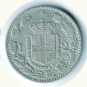 reverse: UMBERTO I - 2 Lire 1885.