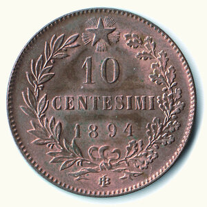 reverse: UMBERTO I - 10 Cent. 1894.