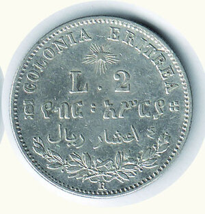 reverse: UMBERTO I - 2 Lire 1890 Eritrea.