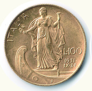 obverse: VITTORIO EMANUELE III - 100 Lire 1931