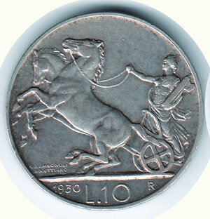 obverse: VITTORIO EMANUELE III - 10 Lire 1930.