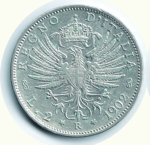 obverse: VITTORIO EMANUELE III - 2 Lire 1902.