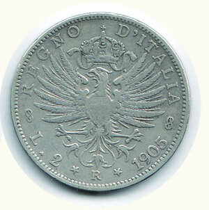 reverse: VITTORIO EMANUELE III - 2 Lire 1905.