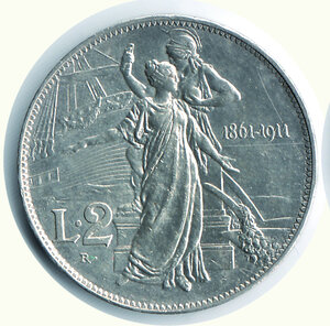 obverse: VITTORIO EMANUELE III - 2 Lire 1911 - 50°.