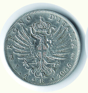 obverse: VITTORIO EMANUELE III - Lira 1905.