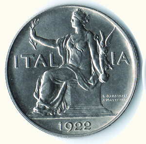 obverse: VITTORIO EMANUELE III - Lira 1922.