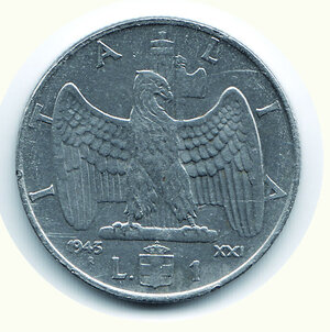 reverse: VITTORIO EMANUELE III - Lira 1943.