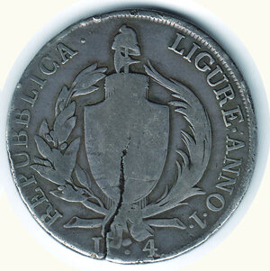 reverse: GENOVA - Repubblica ligure - 4 Lire 1798 A. I.