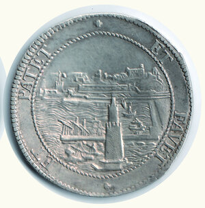 reverse: LIVORNO  - Cosimo III - Tollero 1699; D/ Busto; R/ Porto di Livorno.