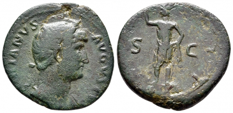 obverse: Adriano (117-138). Roma. AE Asse (25 mm - 7,89 gr). R.\:  COS II. C.181. MB. Note: ottima davvero la patina verde. 