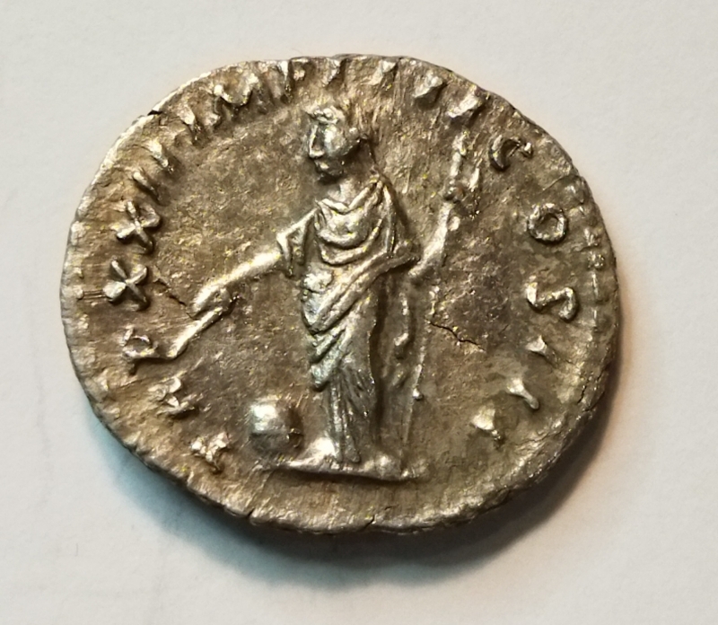 reverse: Marco Aurelio (161-168). Roma. AR Denarius (18 mm - 2,72 gr.). R.\: TRP XXII IMP III COS II. Provvidenza. RIC 176.  BB++/BB. 