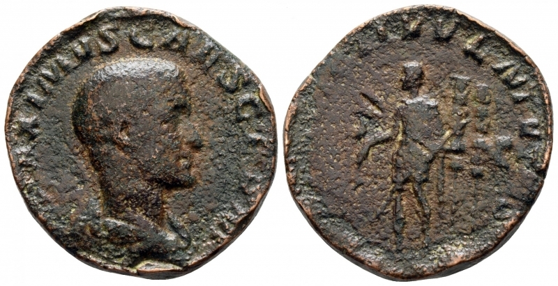 obverse: Massimo Cesare (236-238). Roma. AE Sestertius (30 mm - 18,99 gr). R.\: PRINCIPI IVVENTVTIS. C 678. MB. NC.