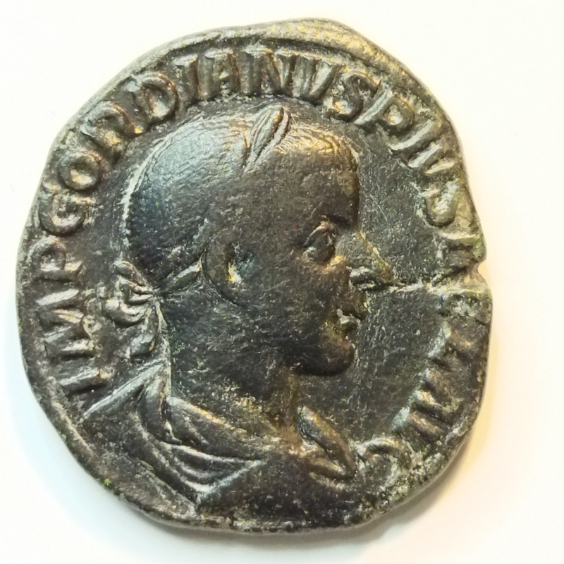 obverse: Gordiano III (238-244). Roma. AE Sestertius (32,2 mm - 19,3 gr). R.\:  AETERNITATI AVG. qBB. Note: bel modulo, gradevole la patina nera.