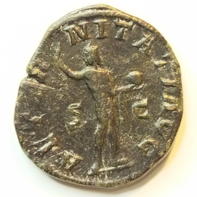 reverse: Gordiano III (238-244). Roma. AE Sestertius (32,2 mm - 19,3 gr). R.\:  AETERNITATI AVG. qBB. Note: bel modulo, gradevole la patina nera.