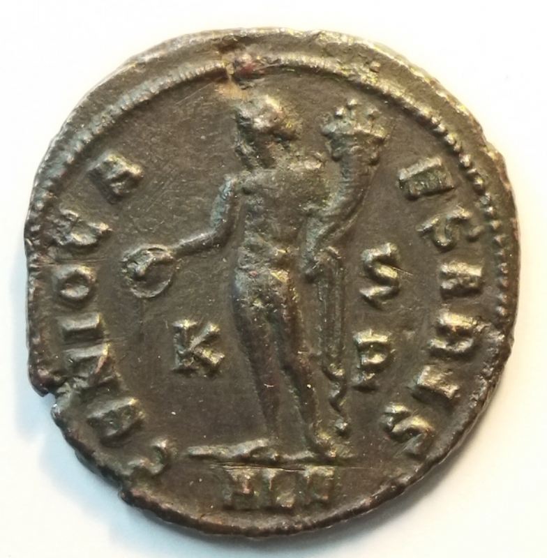 reverse: Massimino II d Aia (310-313), AE D. Follis.(5,60gr. – 25mm.). R.\: GENIO CAESARIS; qSPL-BB. Ottima patina!
