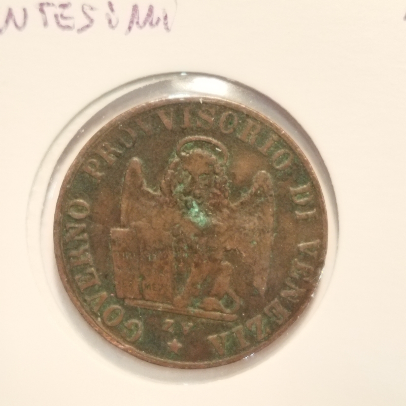 reverse: Venezia. 5 centesimi 1849. Cu. MB. NC. In oblò di carta.