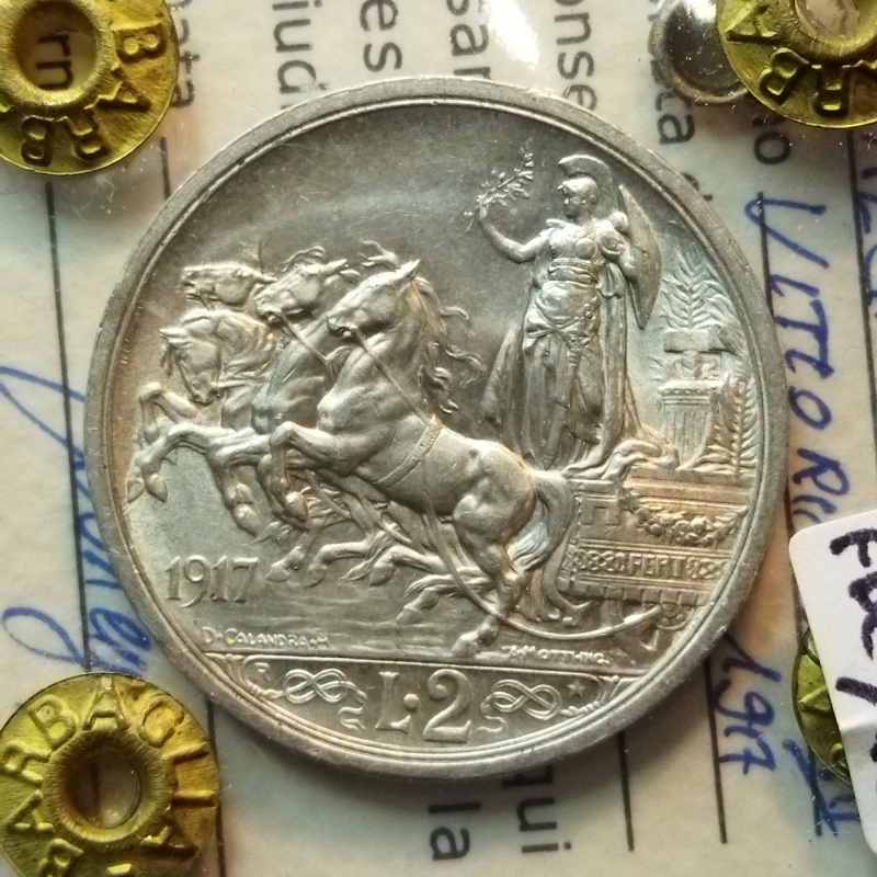 reverse: Regno d’Italia. Vittorio Emanuele 3°. Lire 2 Q. BRIOSA 1917 - FDC. R1. Sigillata.