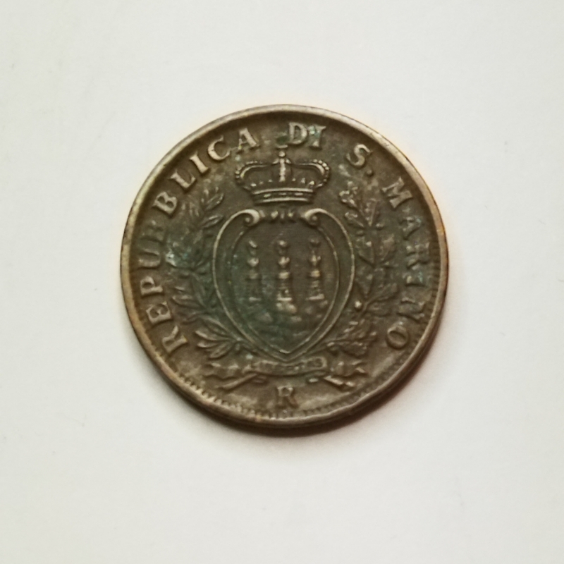 reverse: San Marino.  10 centesimi 1935. Cu. BB.