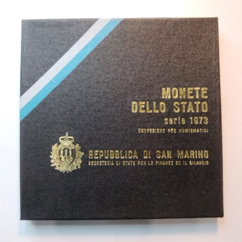 obverse: San Marino. Folder 1973. 8 valori con L. 500 in argento. 