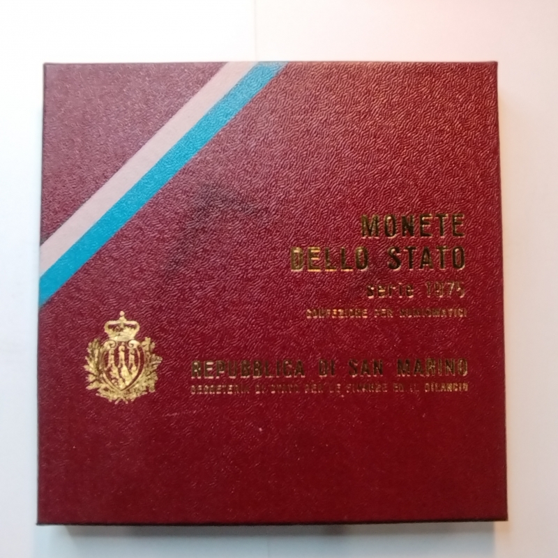 obverse: San Marino. Folder 1975. 8 valori con L. 500 in argento. 