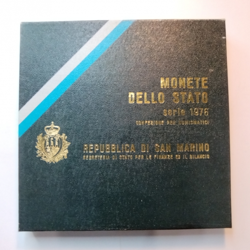 obverse: San Marino. Folder 1976. 8 valori con L. 500 in argento. 