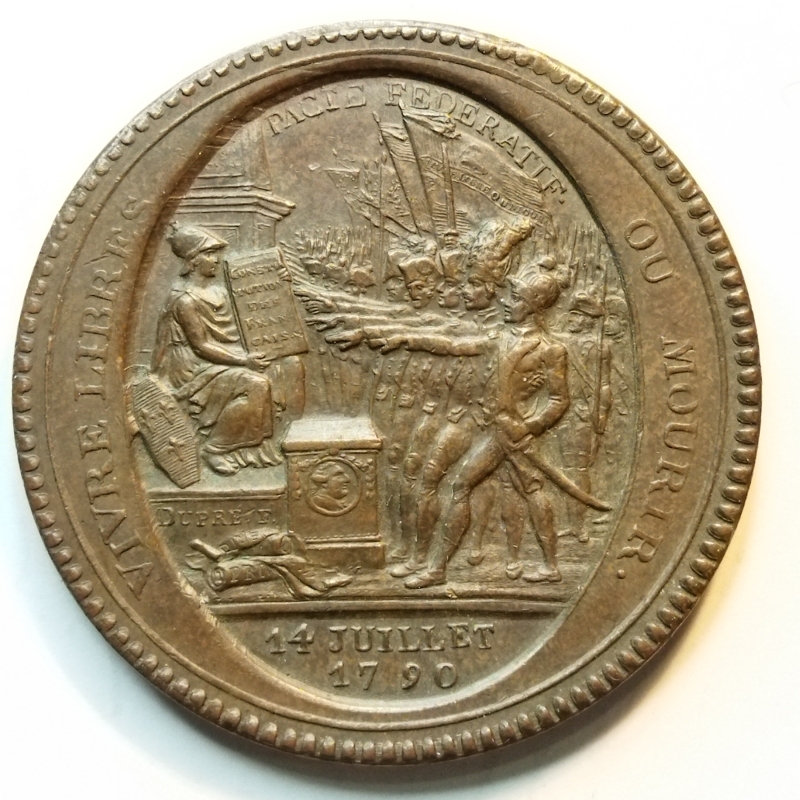 obverse: FRANCIA. metà  800. Medaglia per la Liberazione del 1792. Cu 40 mm. - Discreta. NC.