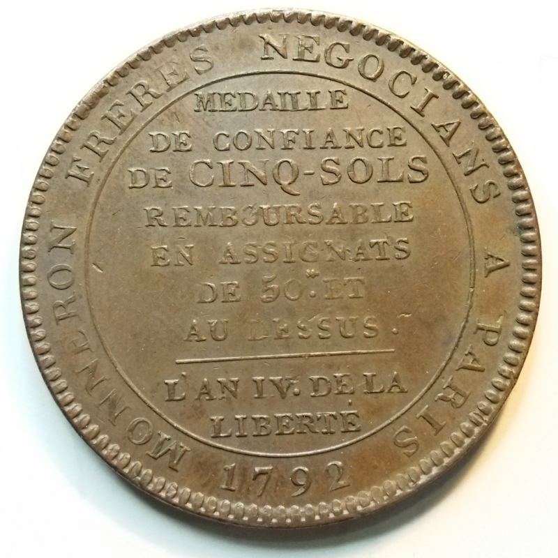 reverse: FRANCIA. metà  800. Medaglia per la Liberazione del 1792. Cu 40 mm. - Discreta. NC.