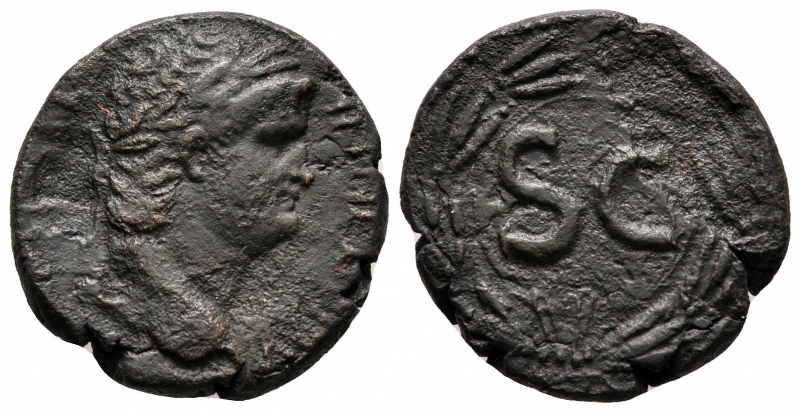 obverse: Nerone (54-68). Seleucis e Pieria, Antiochia. AE Bronzo (21 mm – 5,89 gr.). R.\: SC in corona d’alloro. McAlee 345. qBB. NC.