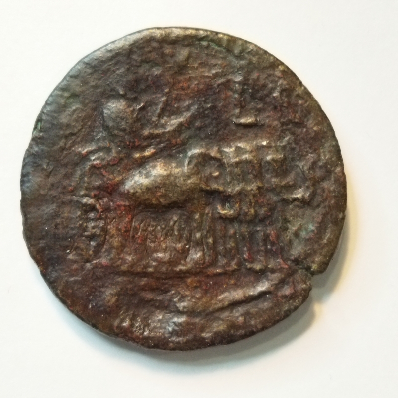 reverse: Adriano (117-138). Egitto, Alessandria. AE Dracma (16,65 gr. - 32,6 mm.). R.\: carro trainato da 4 elefanti. MB. R1. 